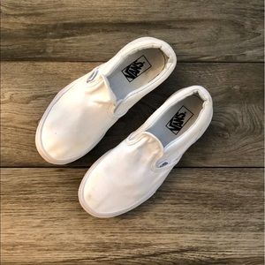 Youth VANS white slip on shoes size 3